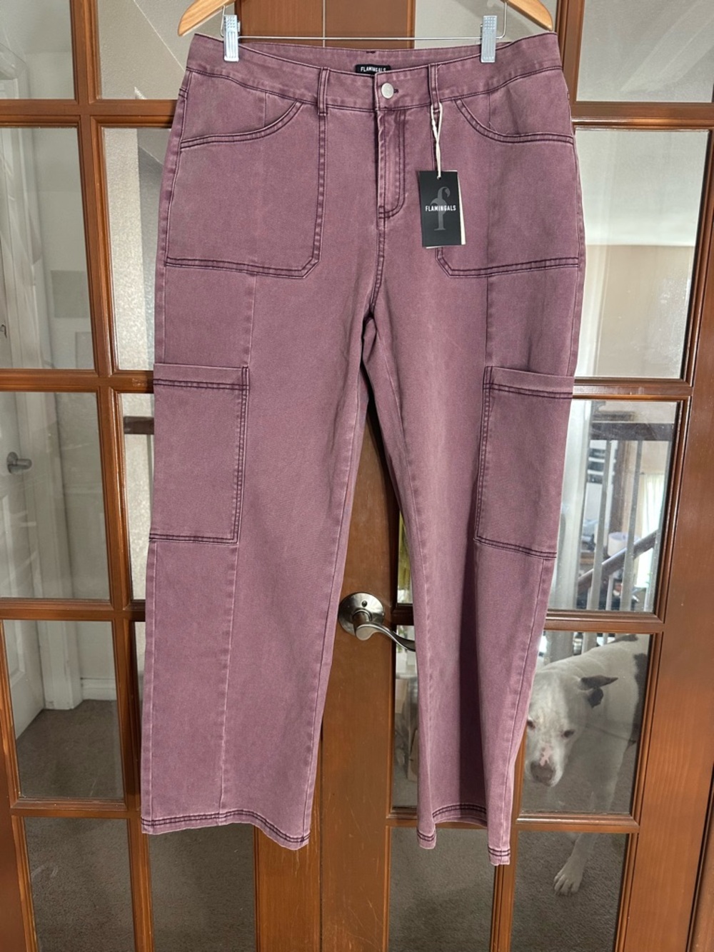 Straight-Leg Utility Pants in Mauve by Flamingals